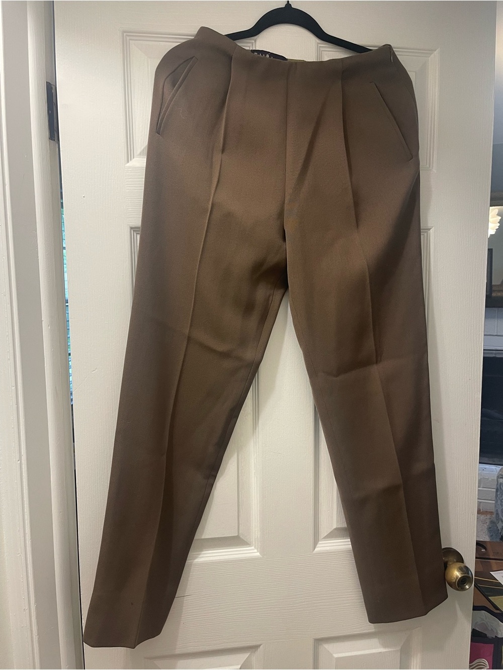 Ralph Lauren Brown Pleated Tailored Trousers Size 8 Bergdorf Goodman